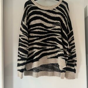 Express Black and Cream Zebra Sweater